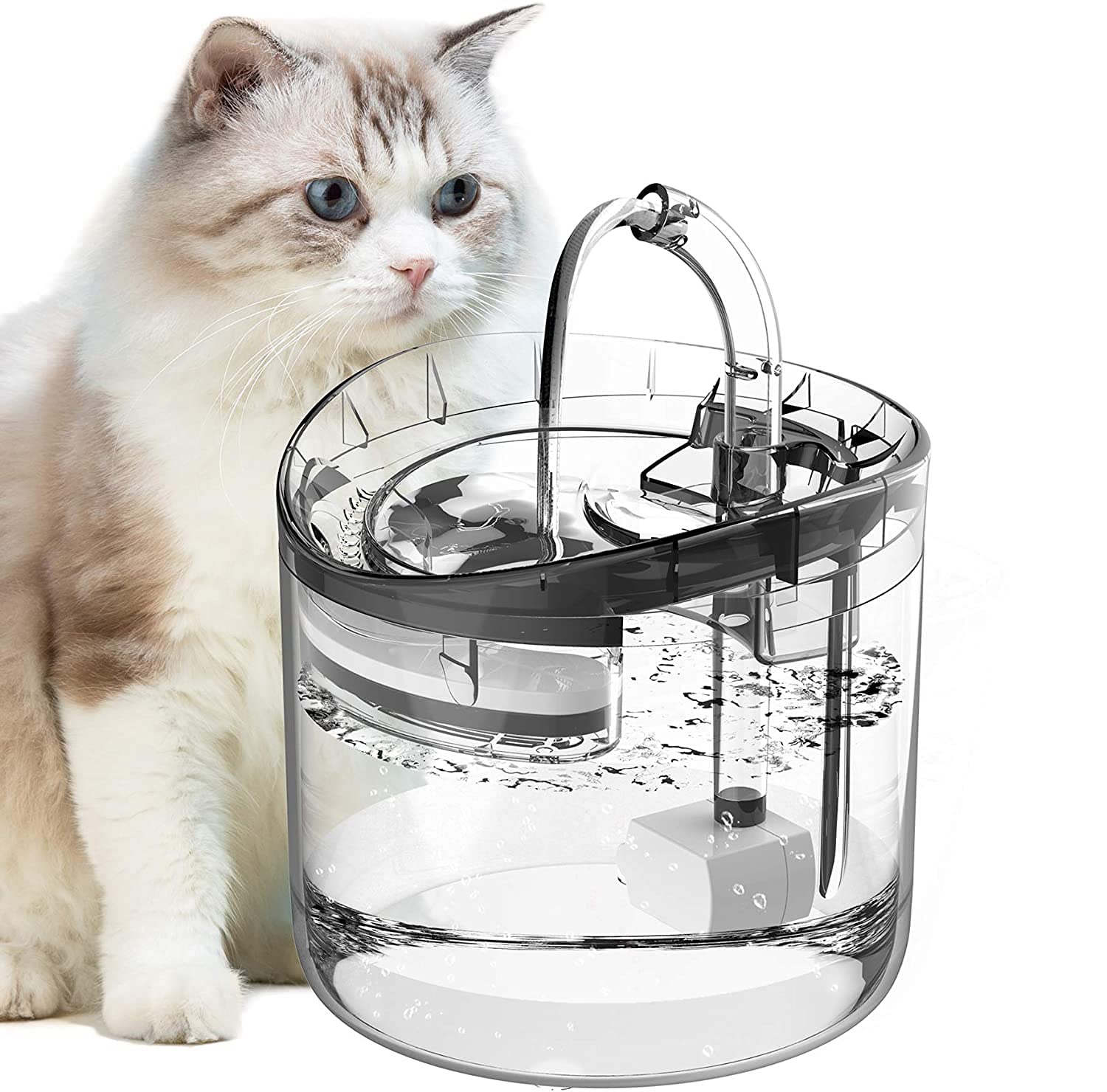 Qpets Automatic Cycle Multiple Filtering Cat Water Fountain Dog Water Dispenser 1.8L Super Quiet Automatic Pet Drinking Fountain with Faucet Kits Qpets Automatic Cycle Multiple Filtering Cat Water Fountain Dog Water Dispenser 1.8L Super Quiet Automatic Pet Drinking Fountain with Faucet Kits